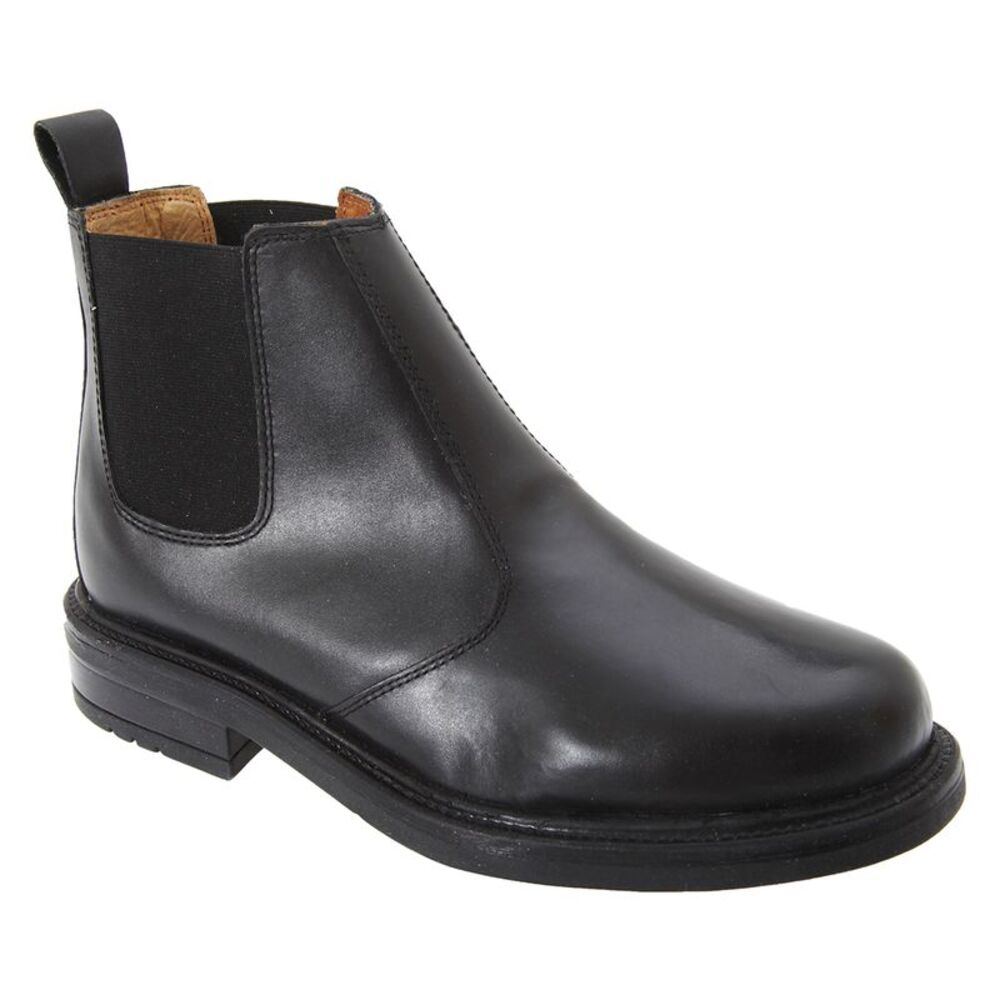 Roamers Mens Leather Quarter Lining Gusset Chelsea Dealer Casual Ankle Boots / B